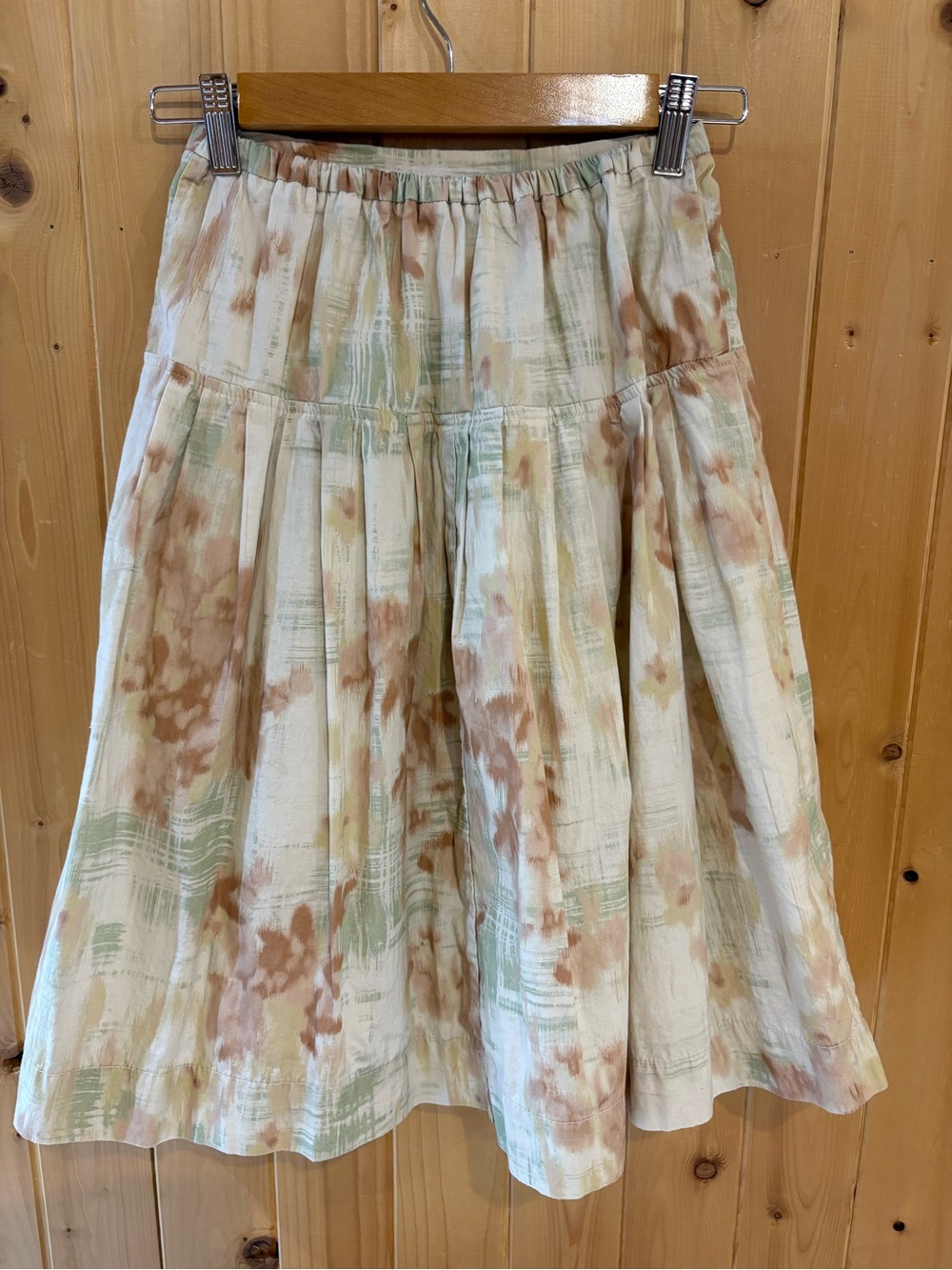 Zara Cream Skirt with Sage & Tan Floral Wash